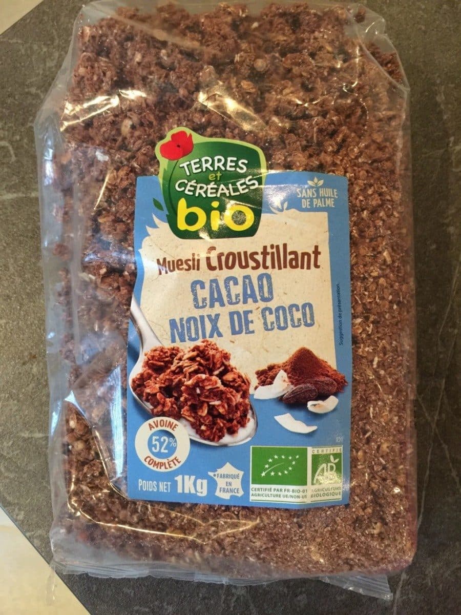 Terres et Céréales Bio Muesli croustillant cacao noix de coco packshot