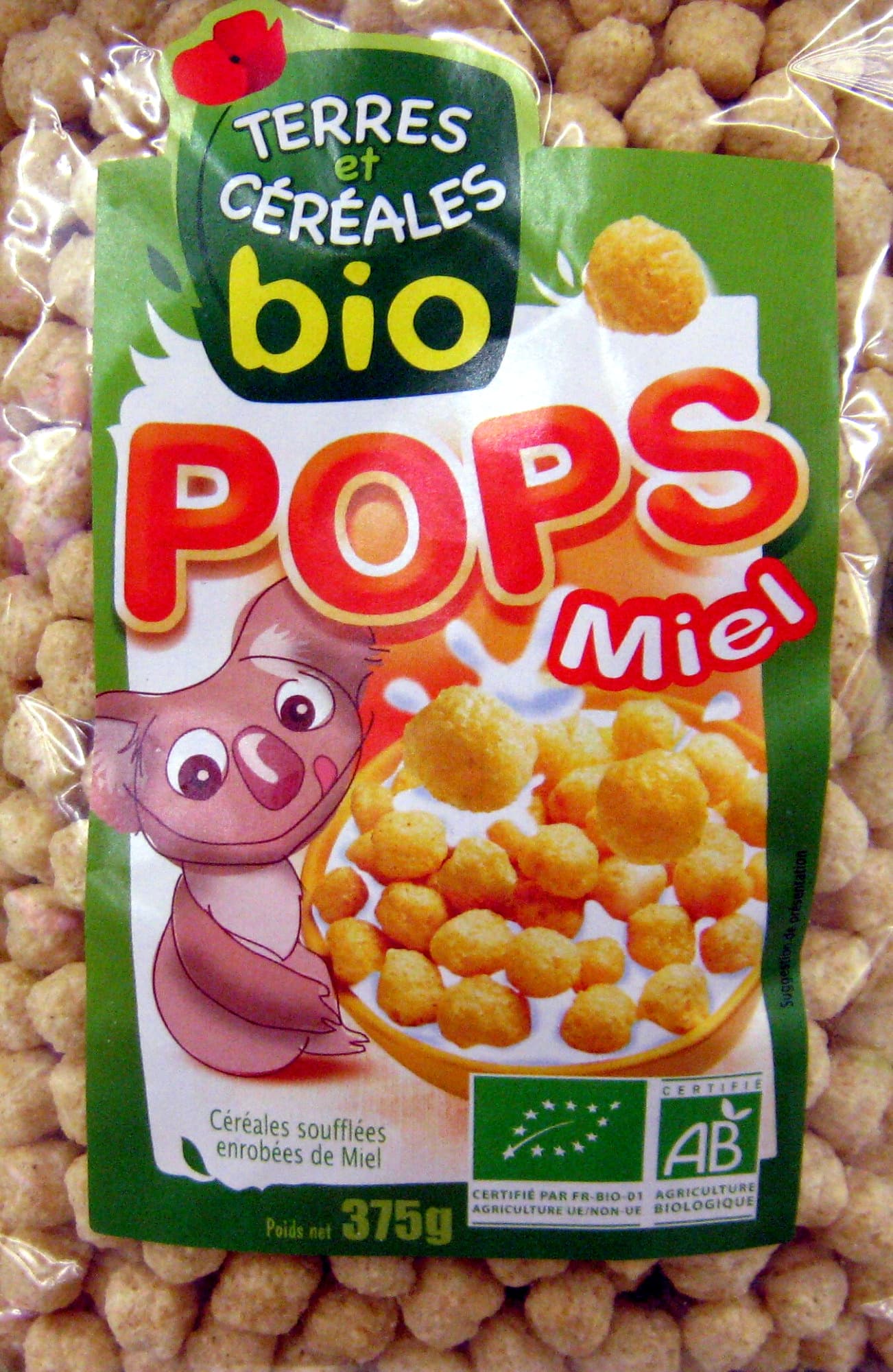 Terres et Céréales BIO Pops Miel packshot