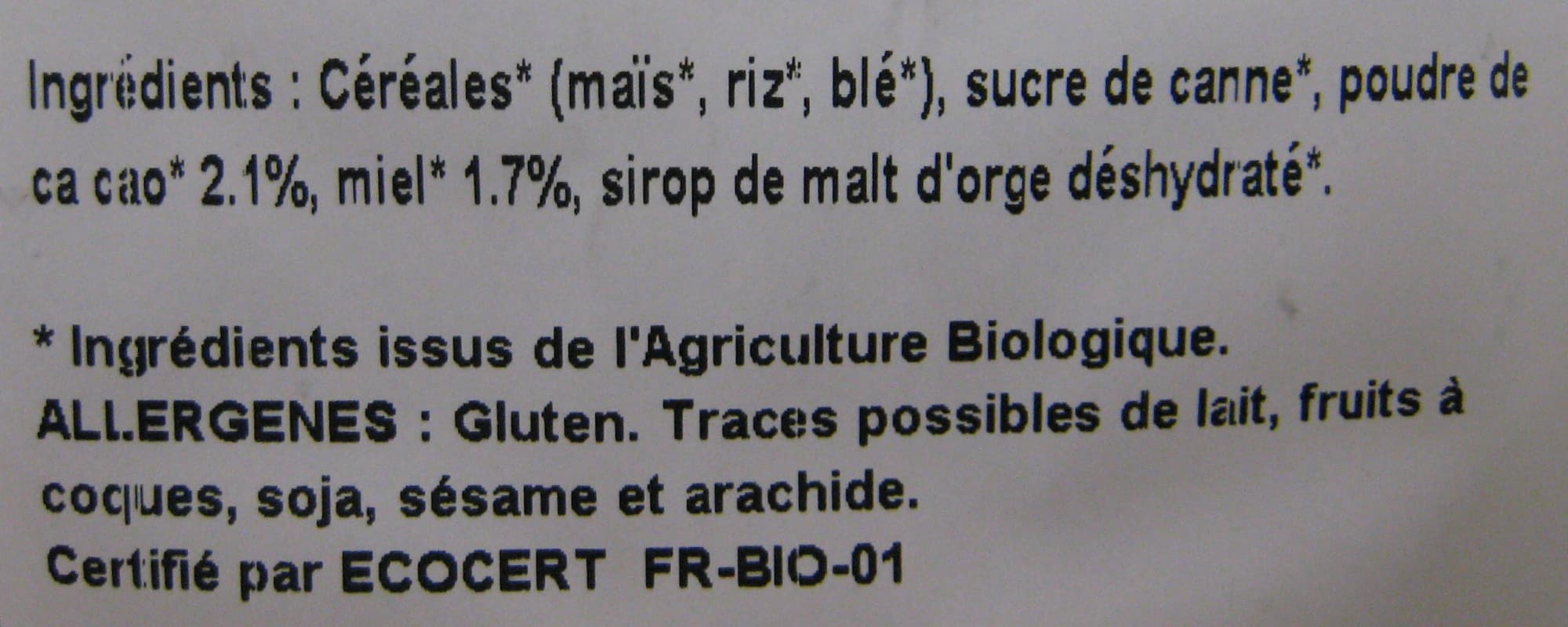 TERRES ET CÉRÉALES BIO Pops miel chocolat Bio Terres et Céréales packshot