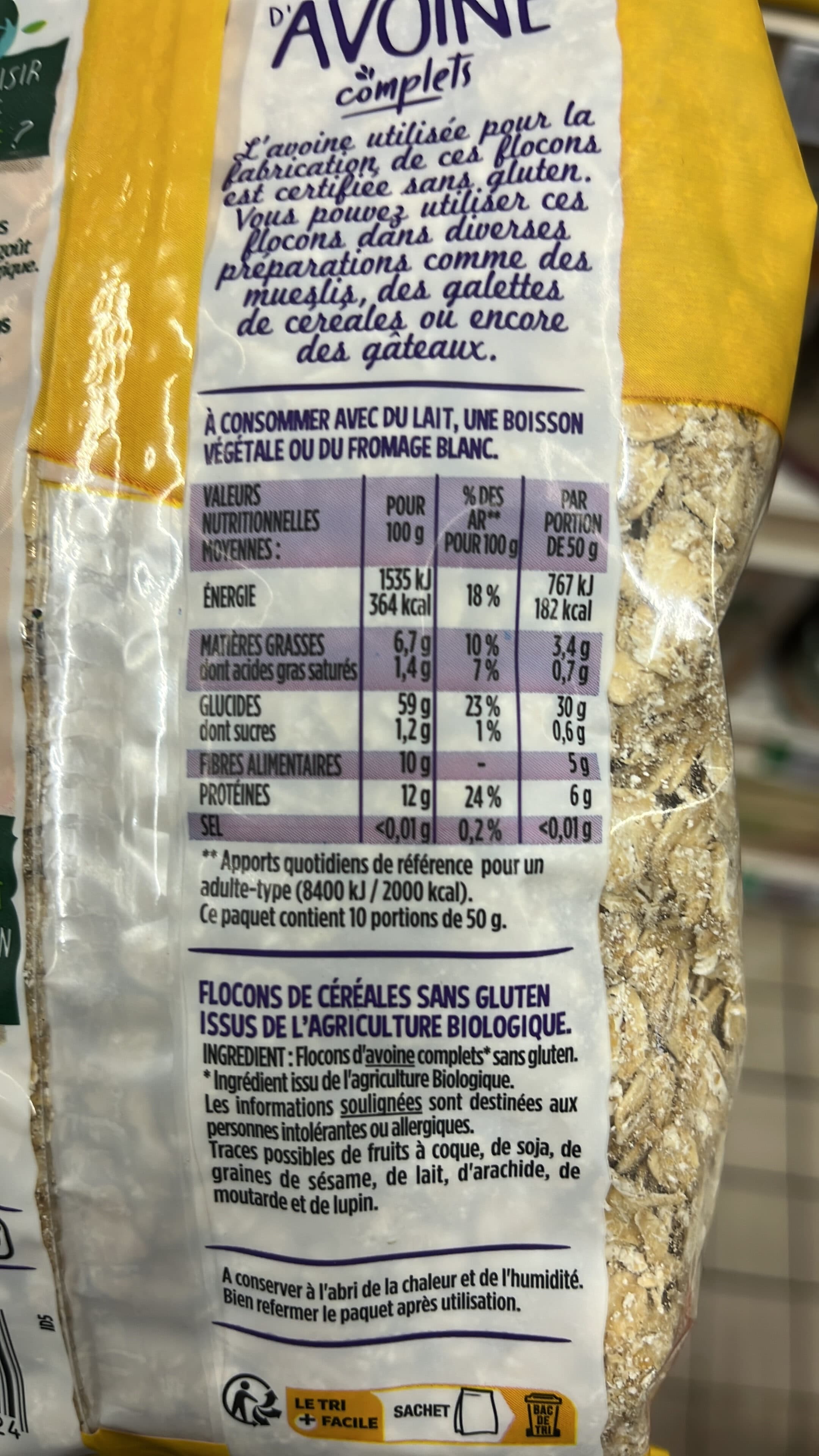 Terres Et Cereales Flocons d'avoine sans gluten packshot