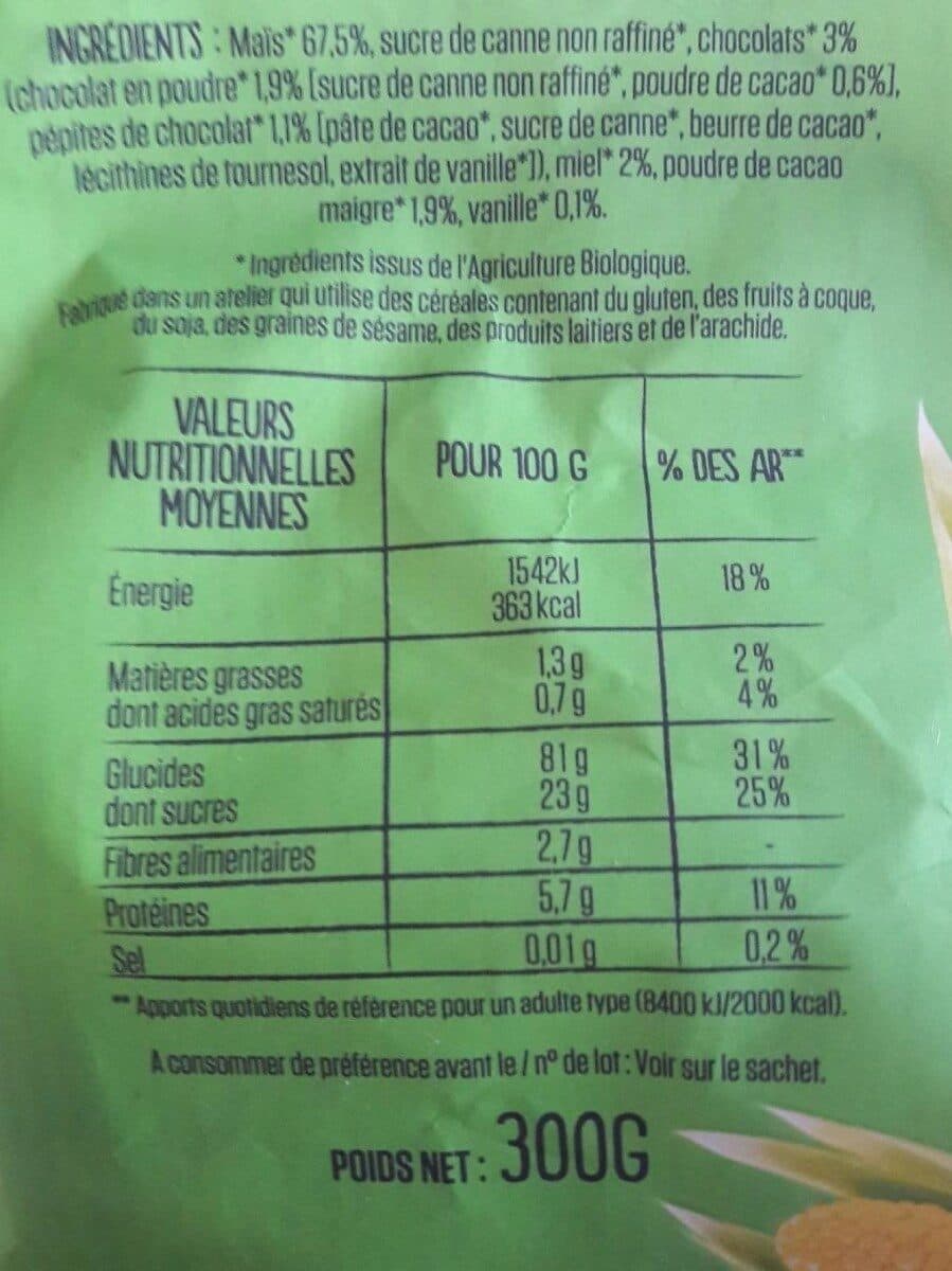 Terres et Céréales Bio Pop's choc et miel packshot