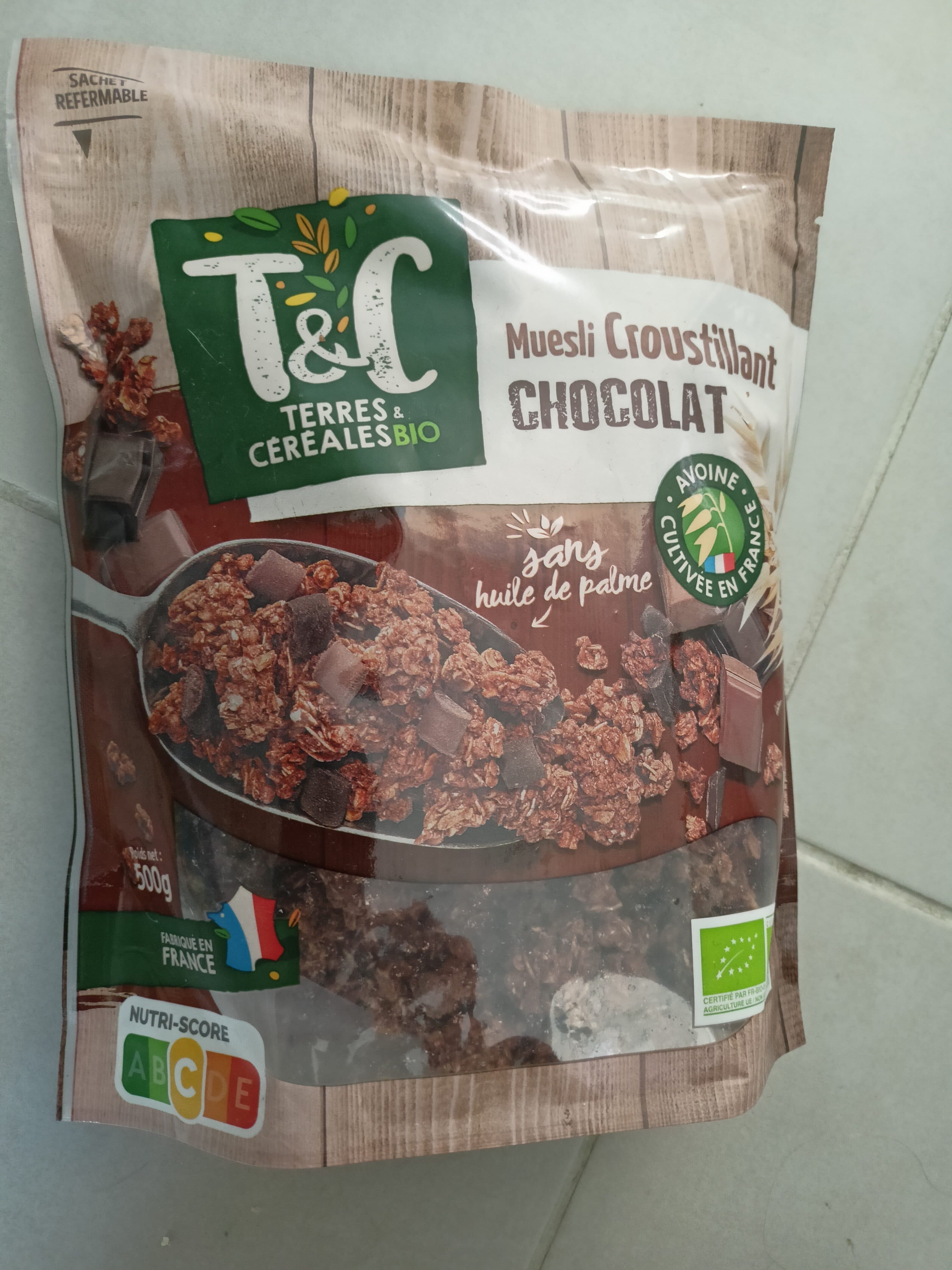 Céréco Muesli croustillant chocolat 500 g packshot