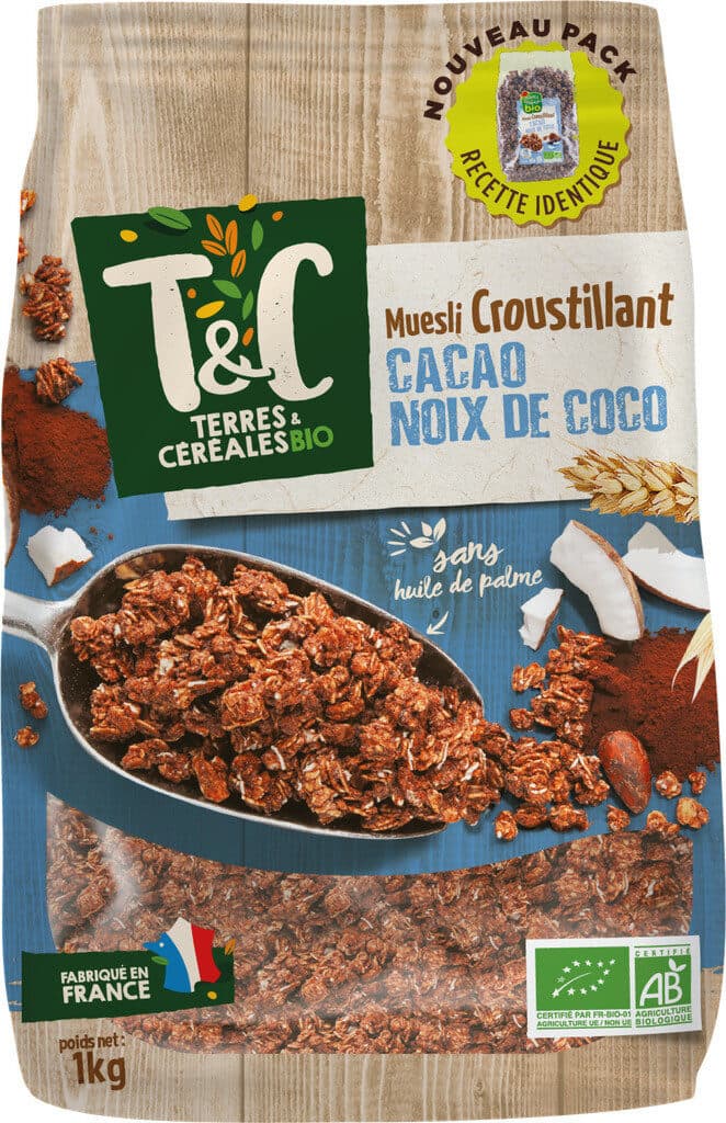 Terres et Céréales Bio Muesli croustillant cacao coco packshot