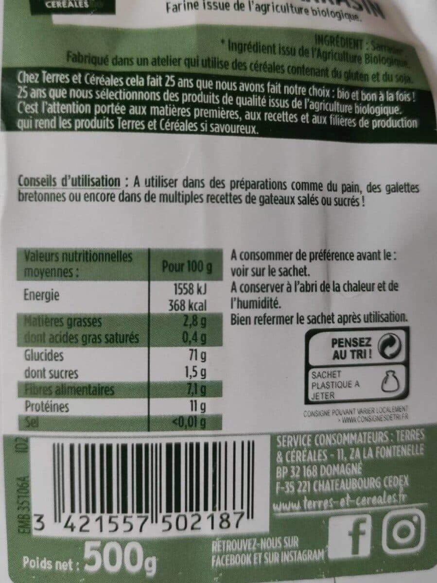 Terres et Céréales Bio Farine de sarrasin packshot