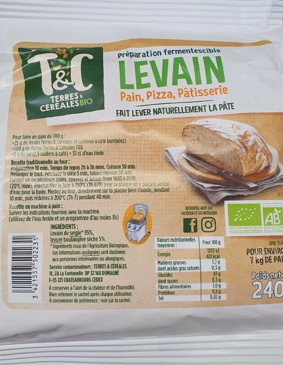 Bio Terres et Céréales LEVAIN packshot