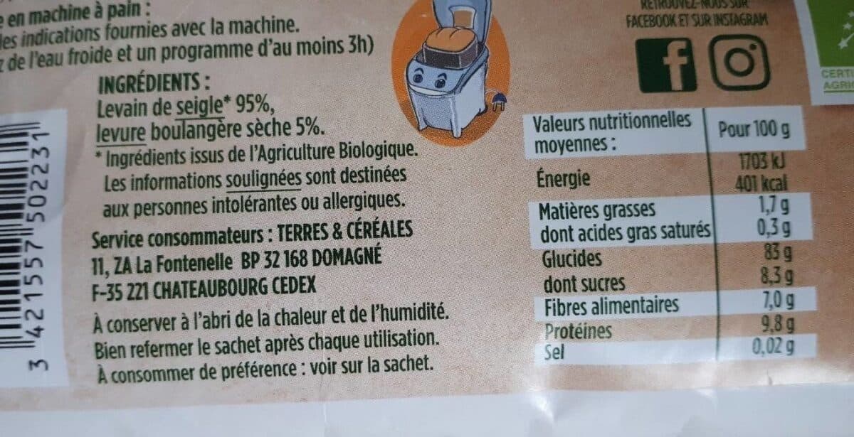 Bio Terres et Céréales LEVAIN packshot