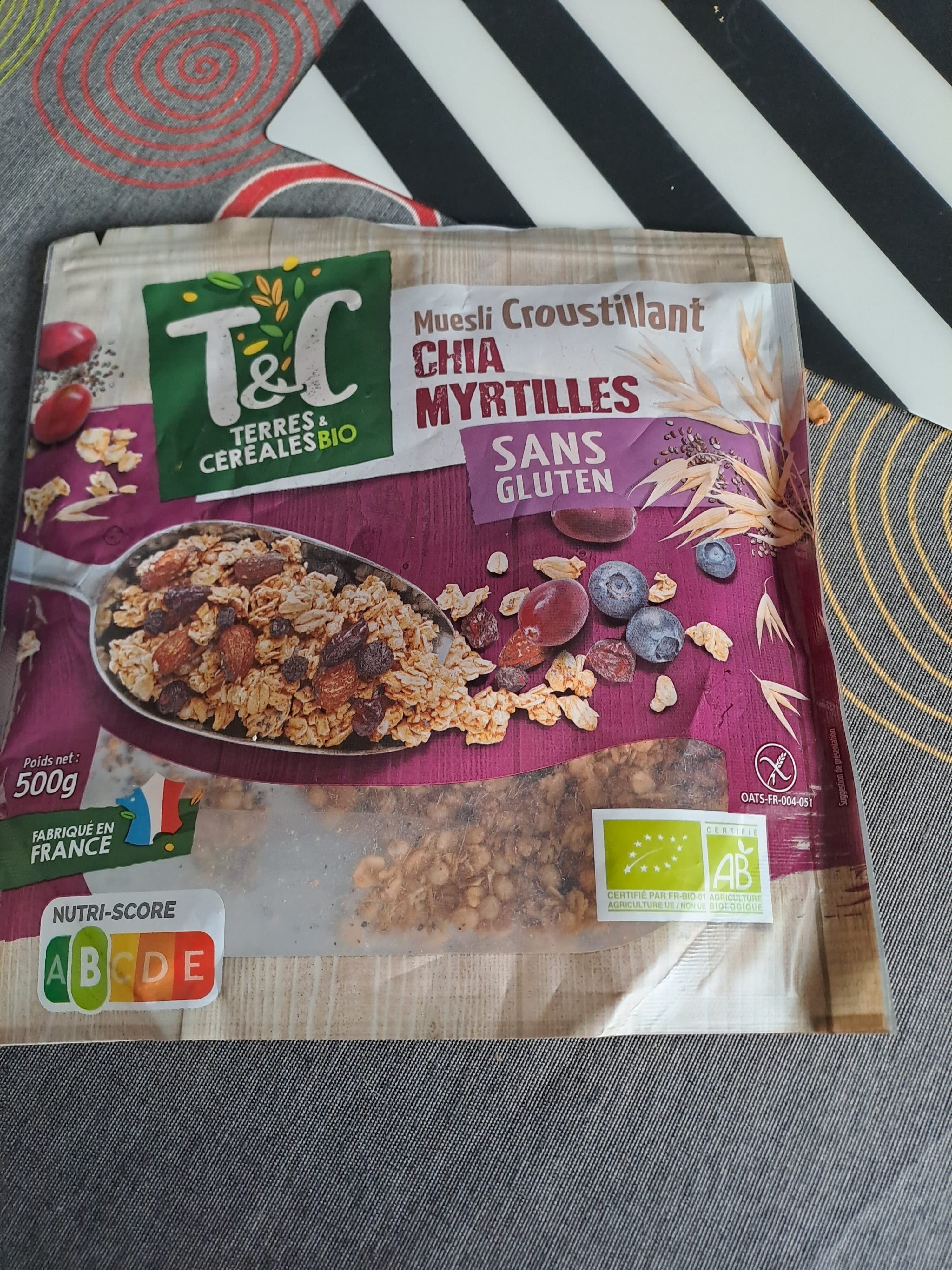 Terres et Céréales Muesli croustillant avoine myrtilles chia packshot