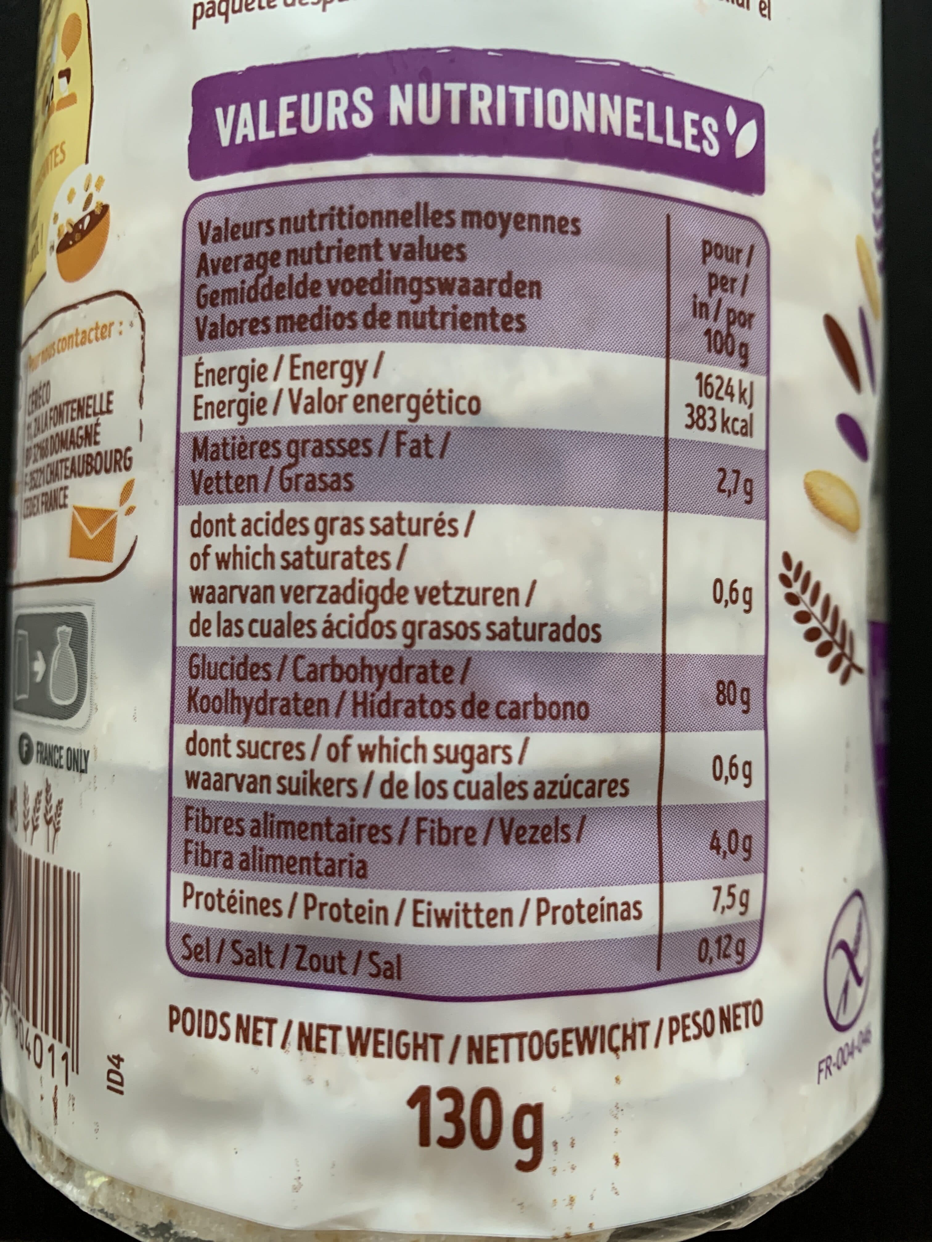 Céréco Galettes Riz Complet packshot
