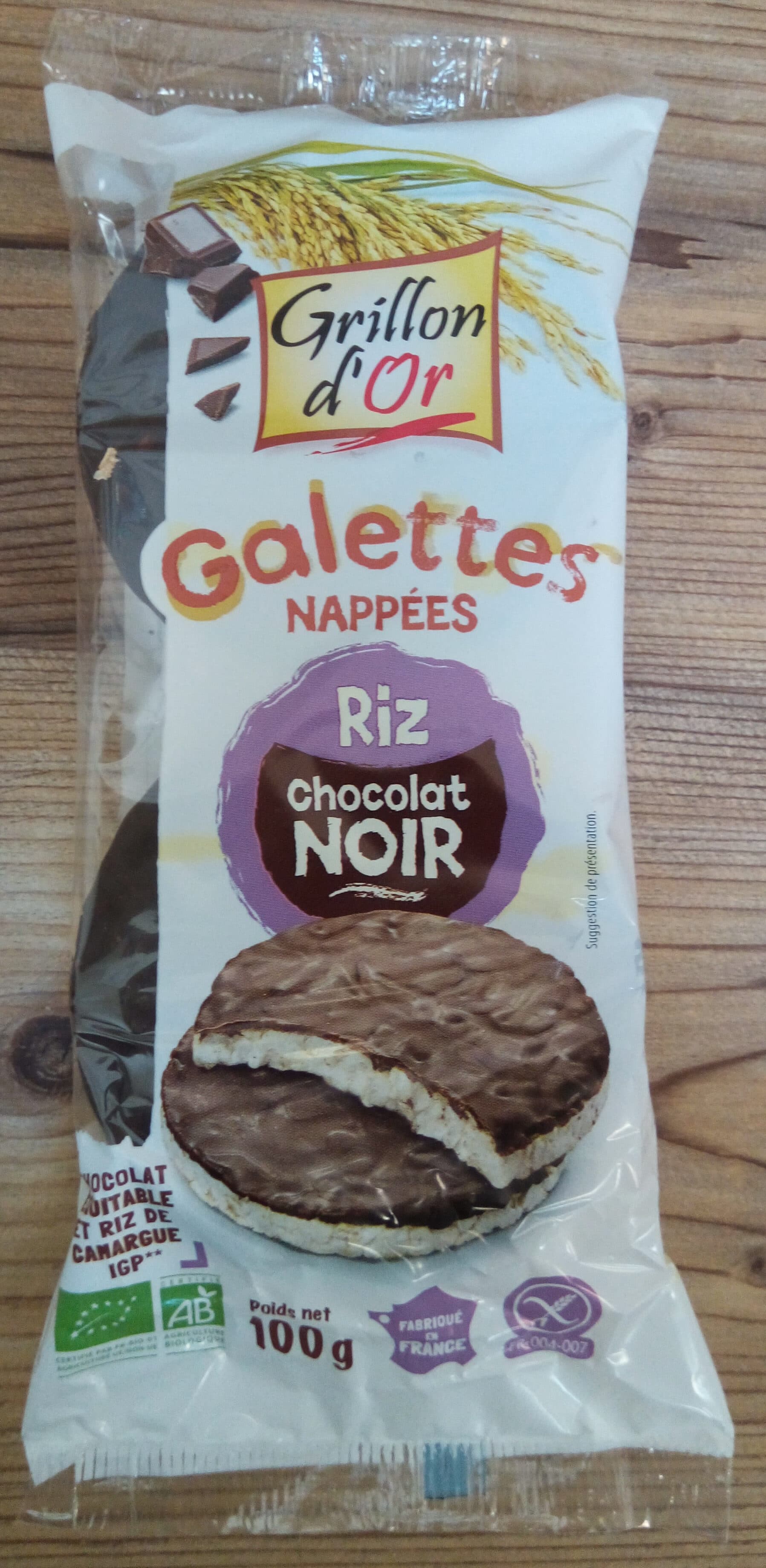 Grillon d'Or Galettes de riz chocolat noir packshot