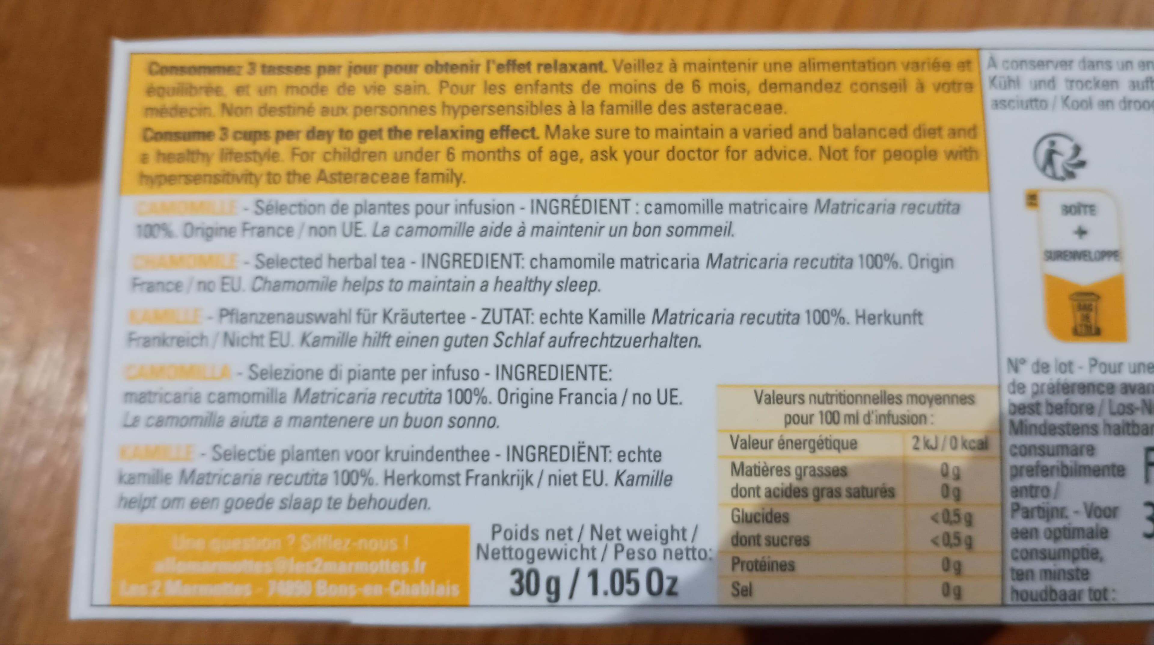 Les 2 marmottes Camomille packshot