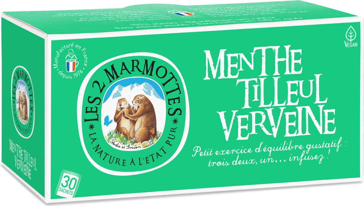 Les 2 marmottes Menthe Tilleul Verveine packshot