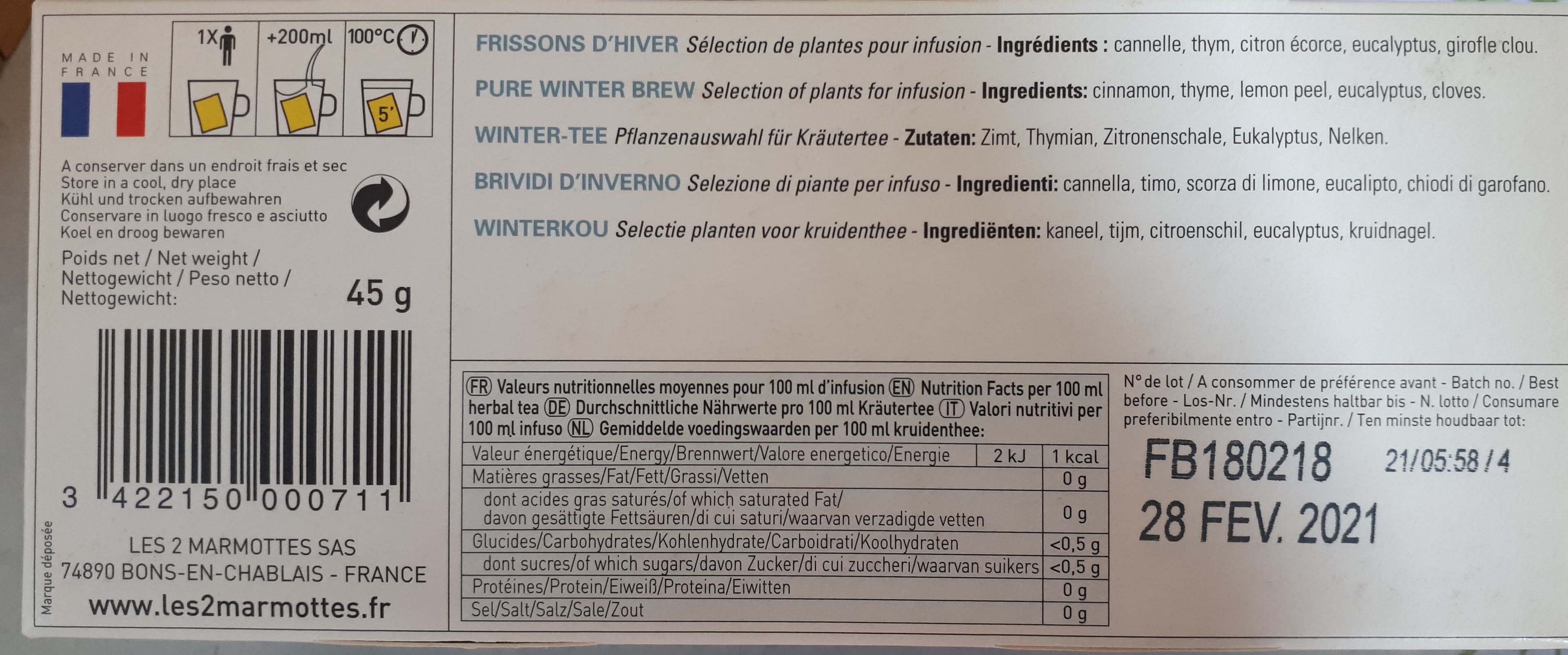 Les 2 marmottes FRISSONS D'HIVER packshot