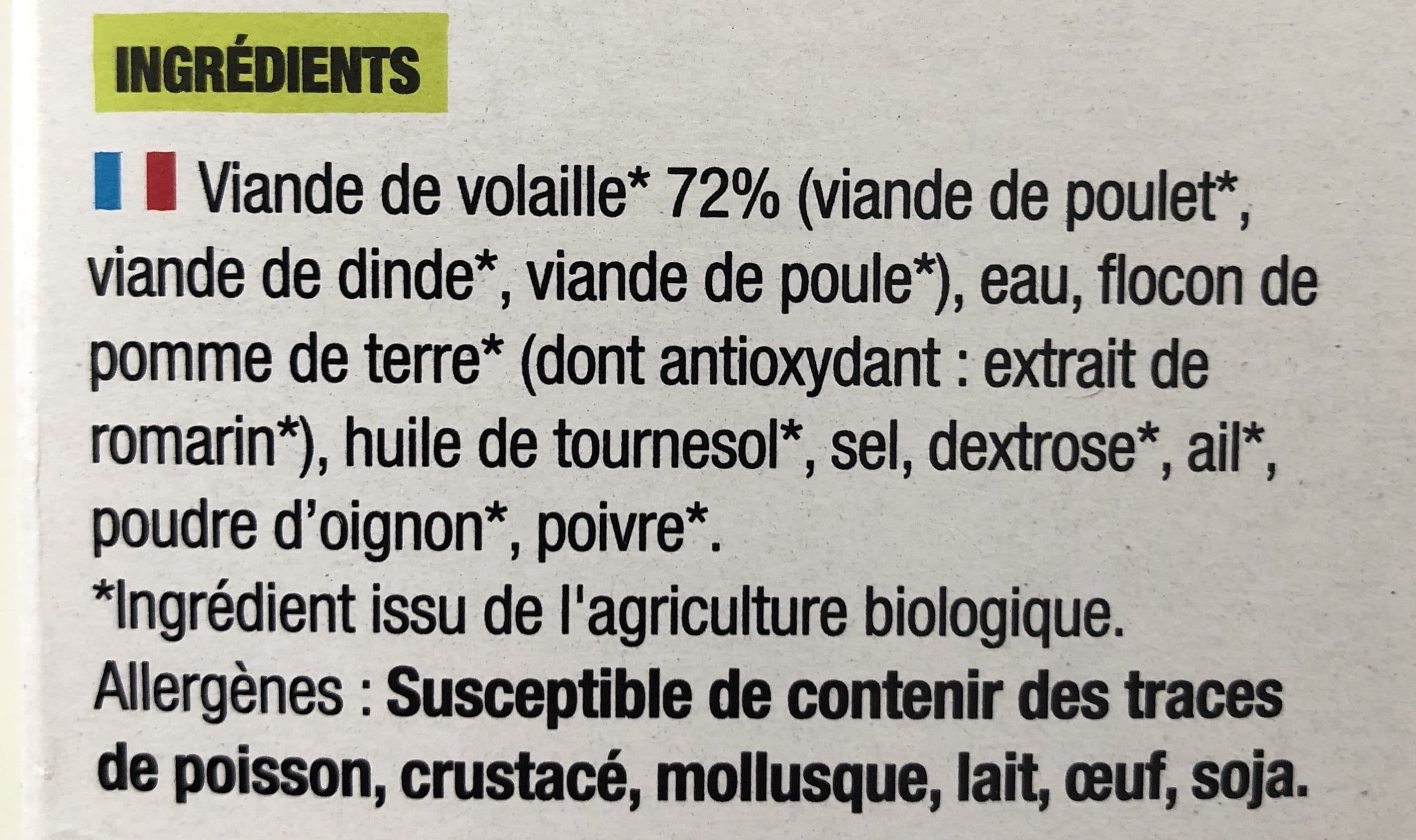 Nature De France Boulettes De Volaille Bio packshot