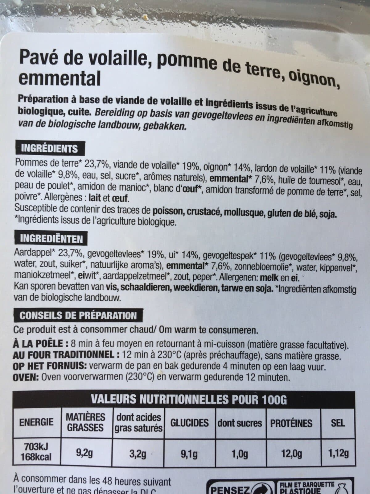 Open Food Facts Pavés lardons volaille packshot