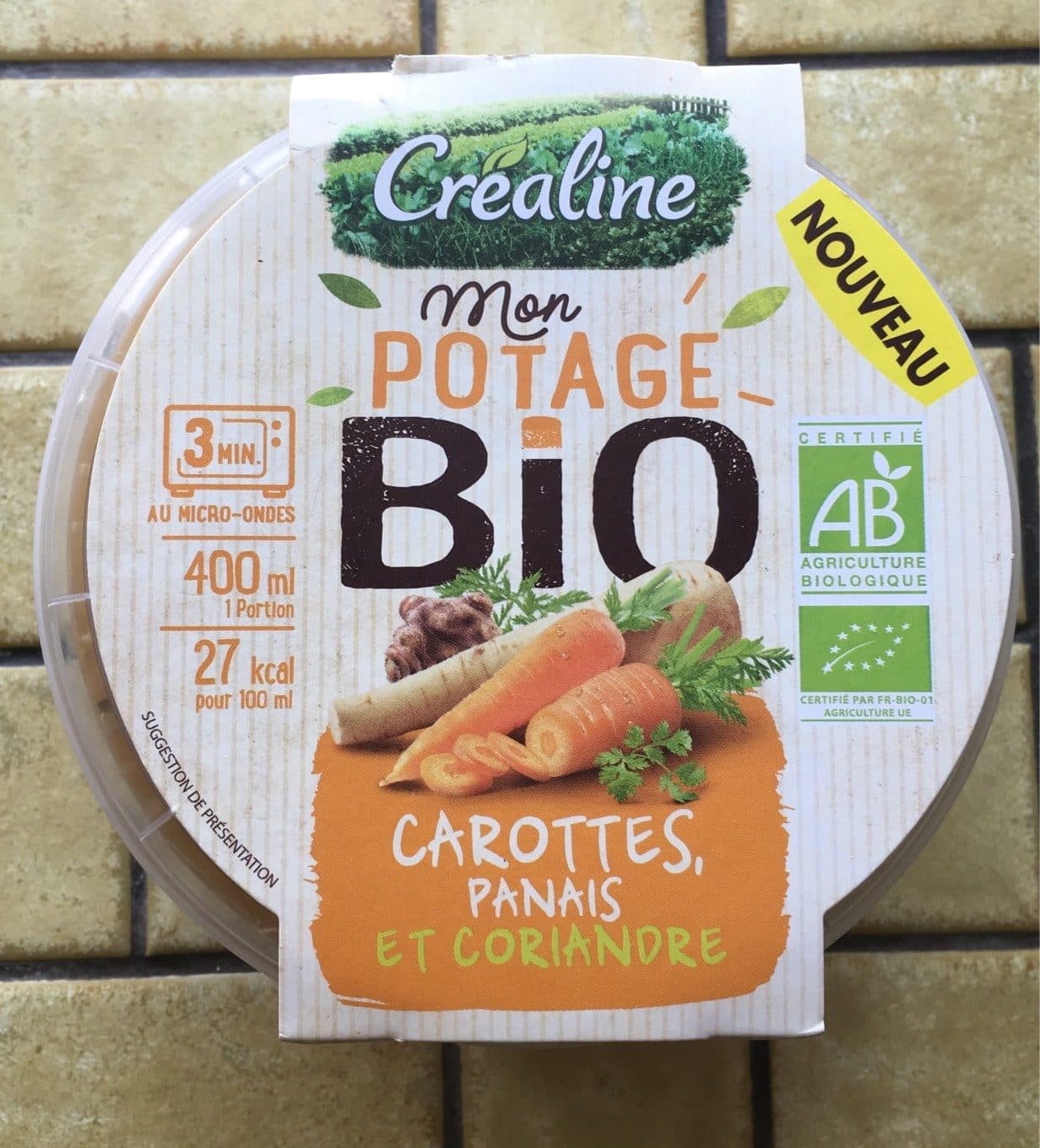 Crealine Mon potage Bio carottes panais packshot