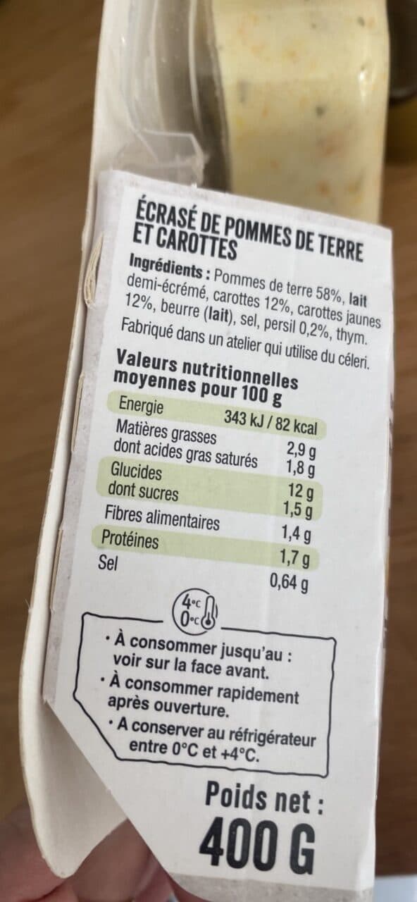 Florette L'écrasé pommes de terre aux 2 carottes packshot