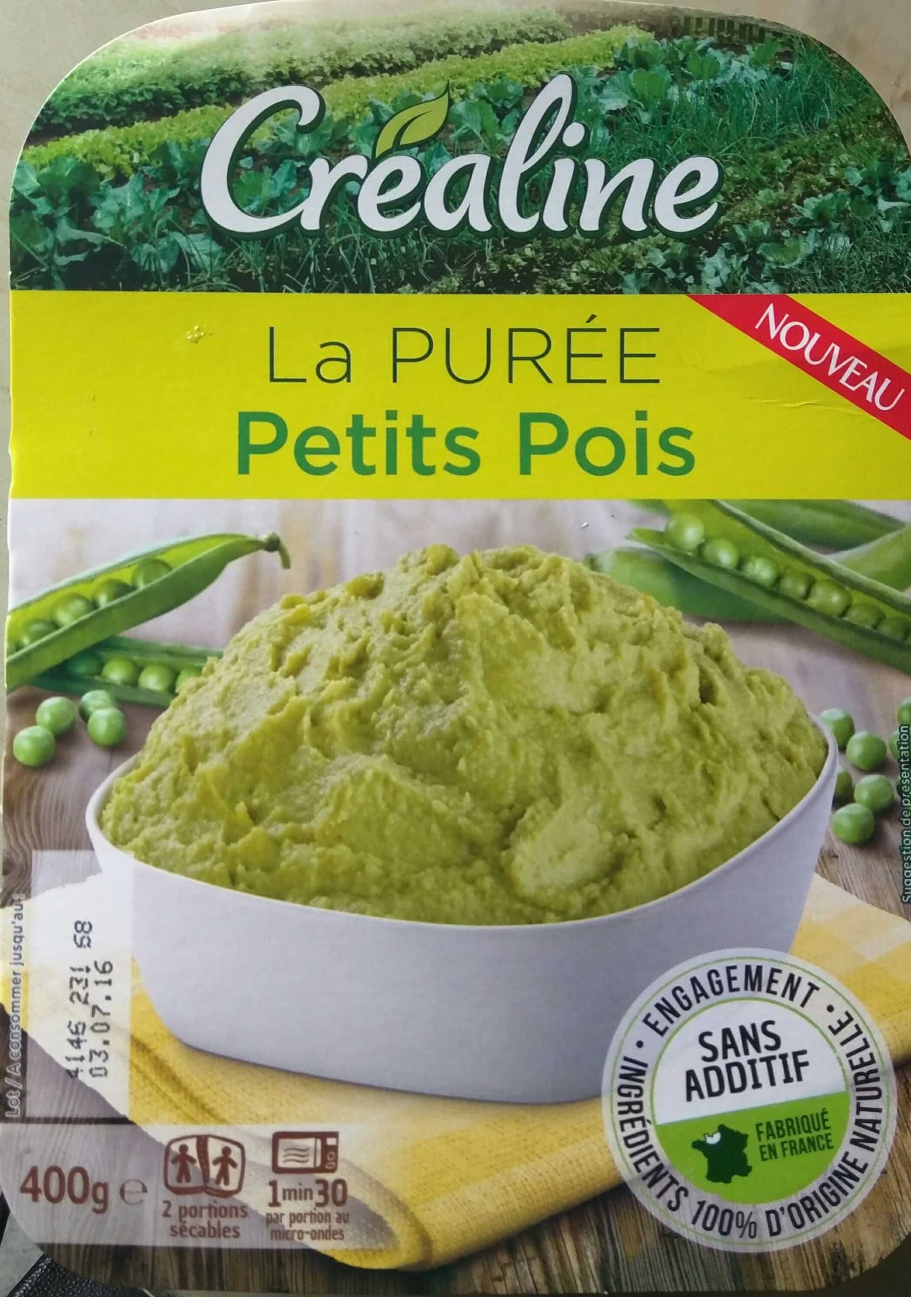 Créaline La Purée Petits Pois packshot