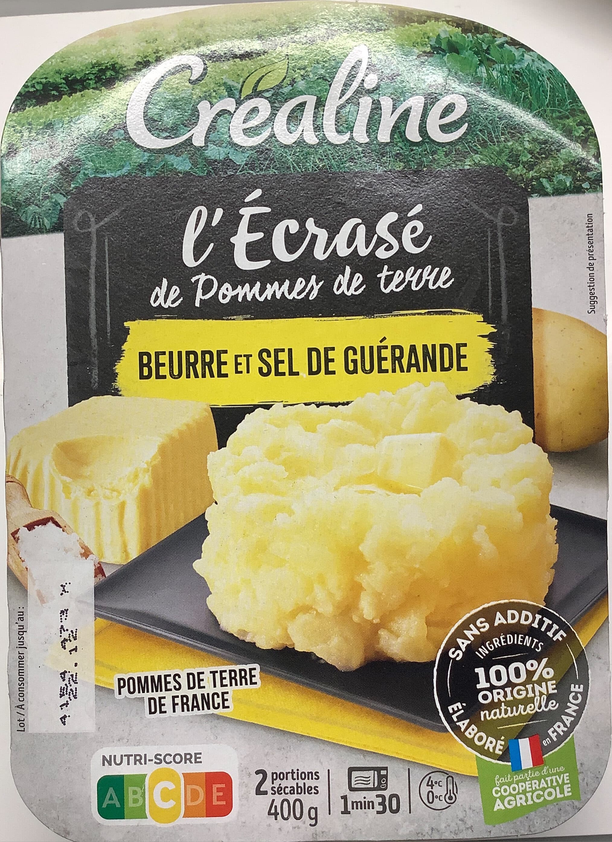 Créaline L'écrasé de pommes de terre, beurre et sel de guérande packshot