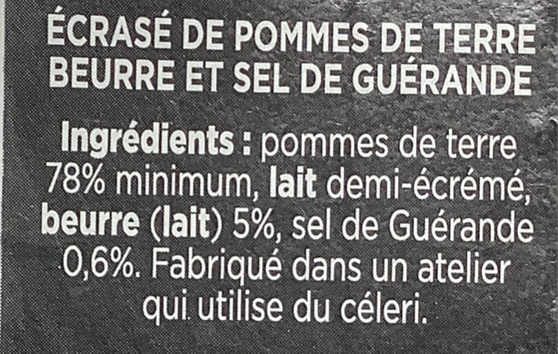 Créaline L'écrasé de pommes de terre, beurre et sel de guérande packshot