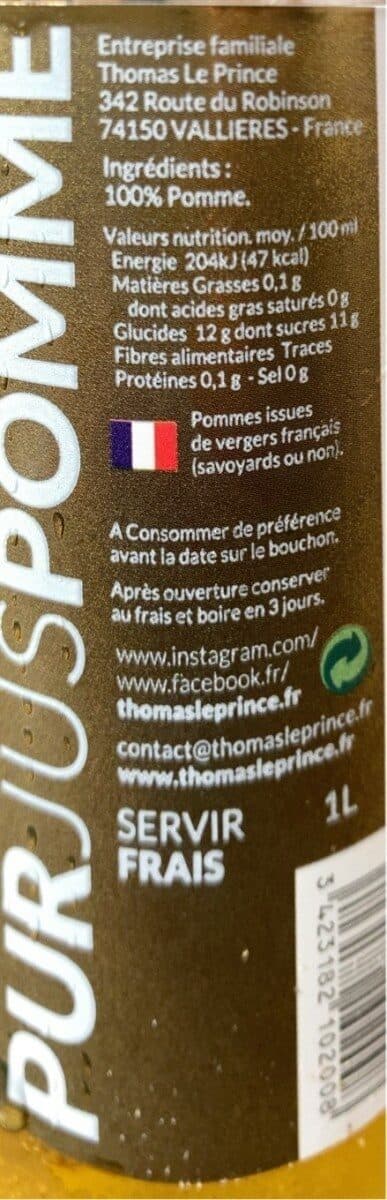 Thomas Le Prince Pur Jus de Pomme packshot