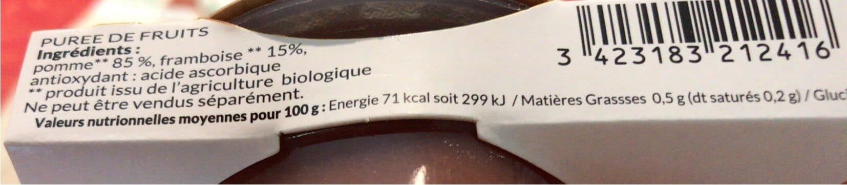 Thomas le prince Purée pomme framboise bio packshot