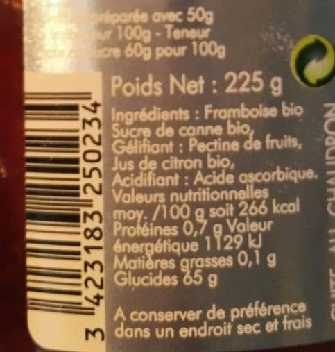 Thomas le prince Confiture Framboise épépiné bio packshot