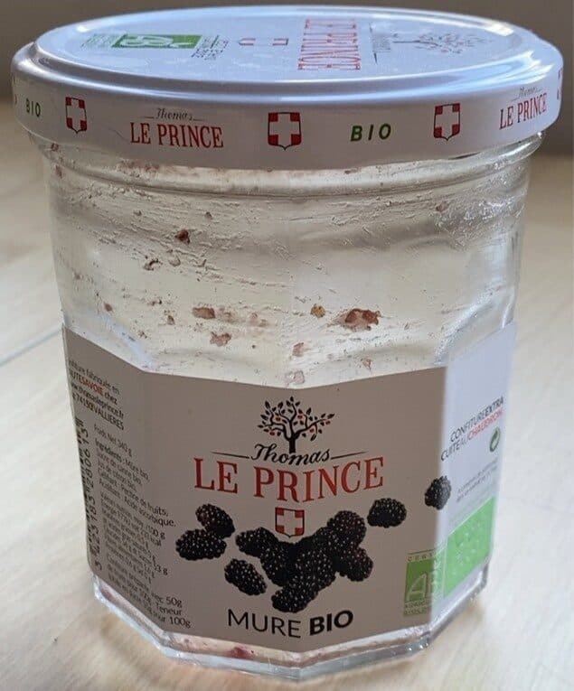 Thomas le prince Confiture à la mûre Bio packshot