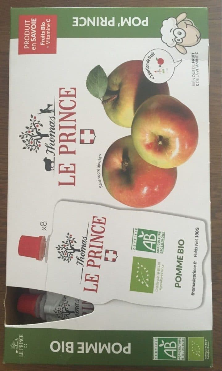 Thomas Le Prince Organic apple sauce packshot