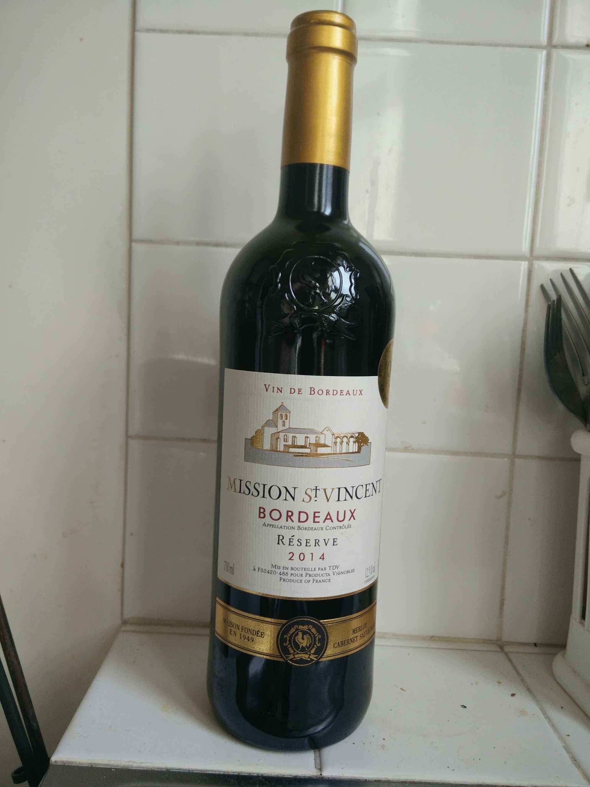 Mission St Vincent Bordeaux Réserve 2014 packshot