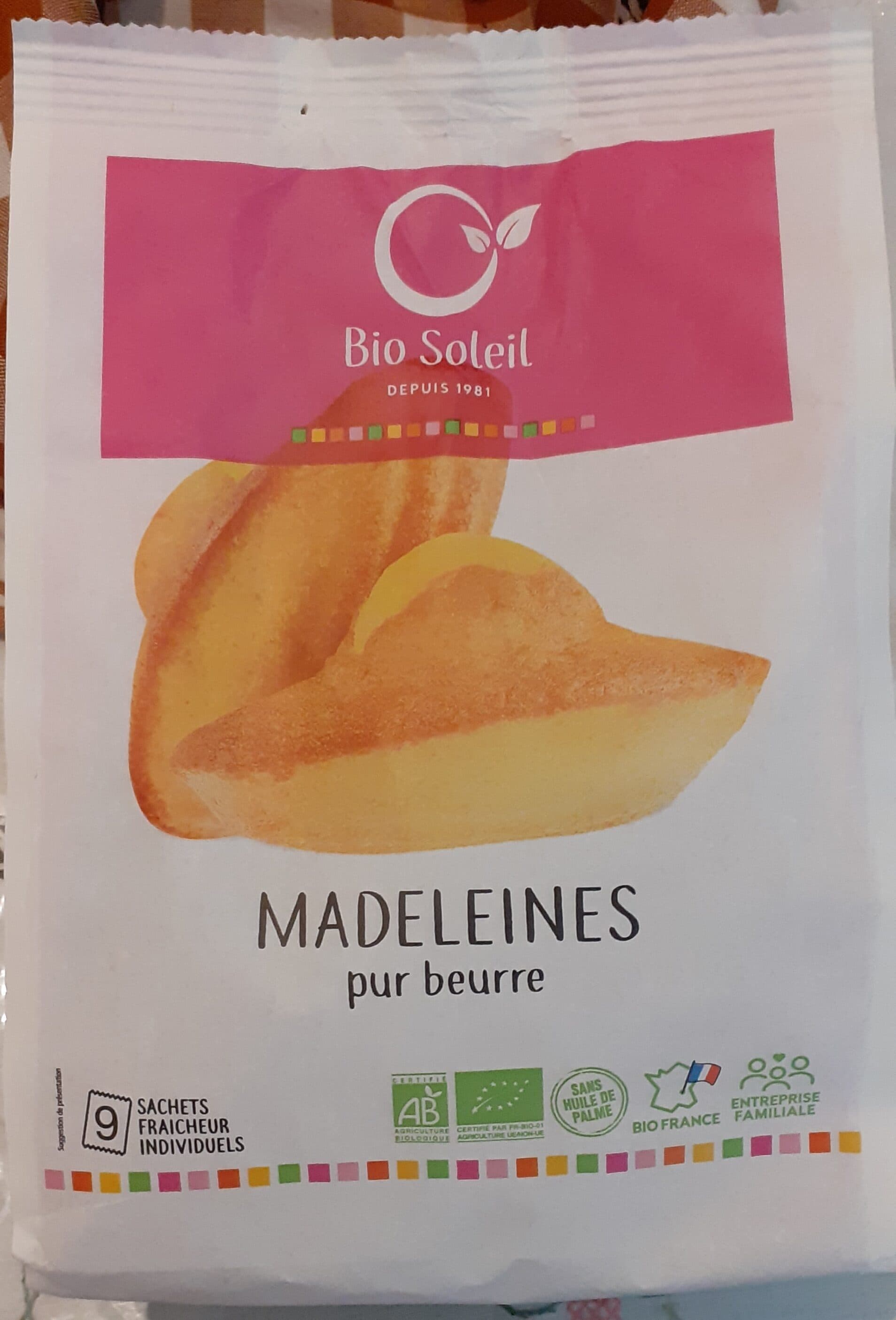 Bio Soleil 9 Madeleines Pur Beurre packshot