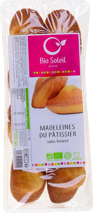 Bio Soleil Madeleines du Pâtissier sans beurre packshot