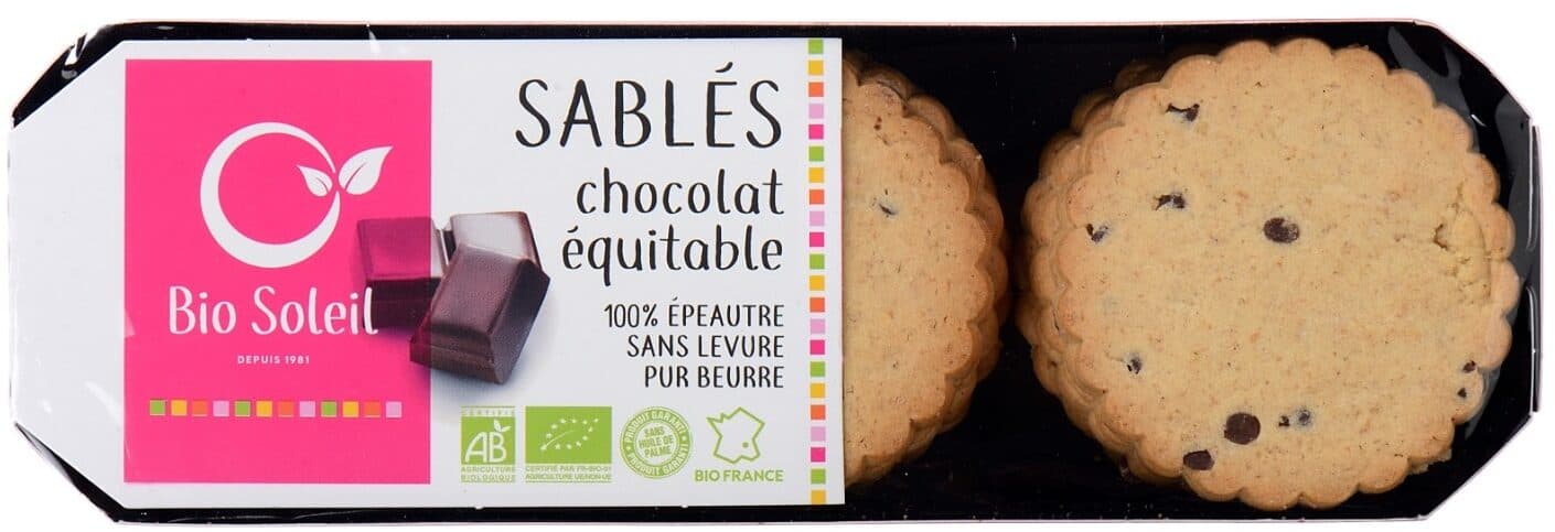 bio soleil Sablés chocolat équitable bio packshot