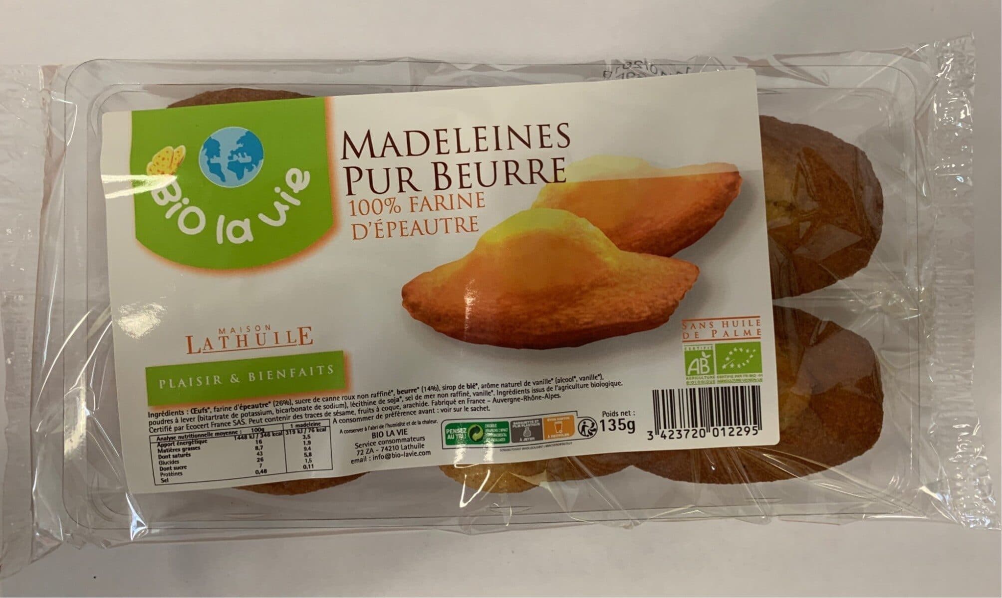 Bio La Vie Madeleines Bio Pur Beurre 100% Farine D'épeautre packshot