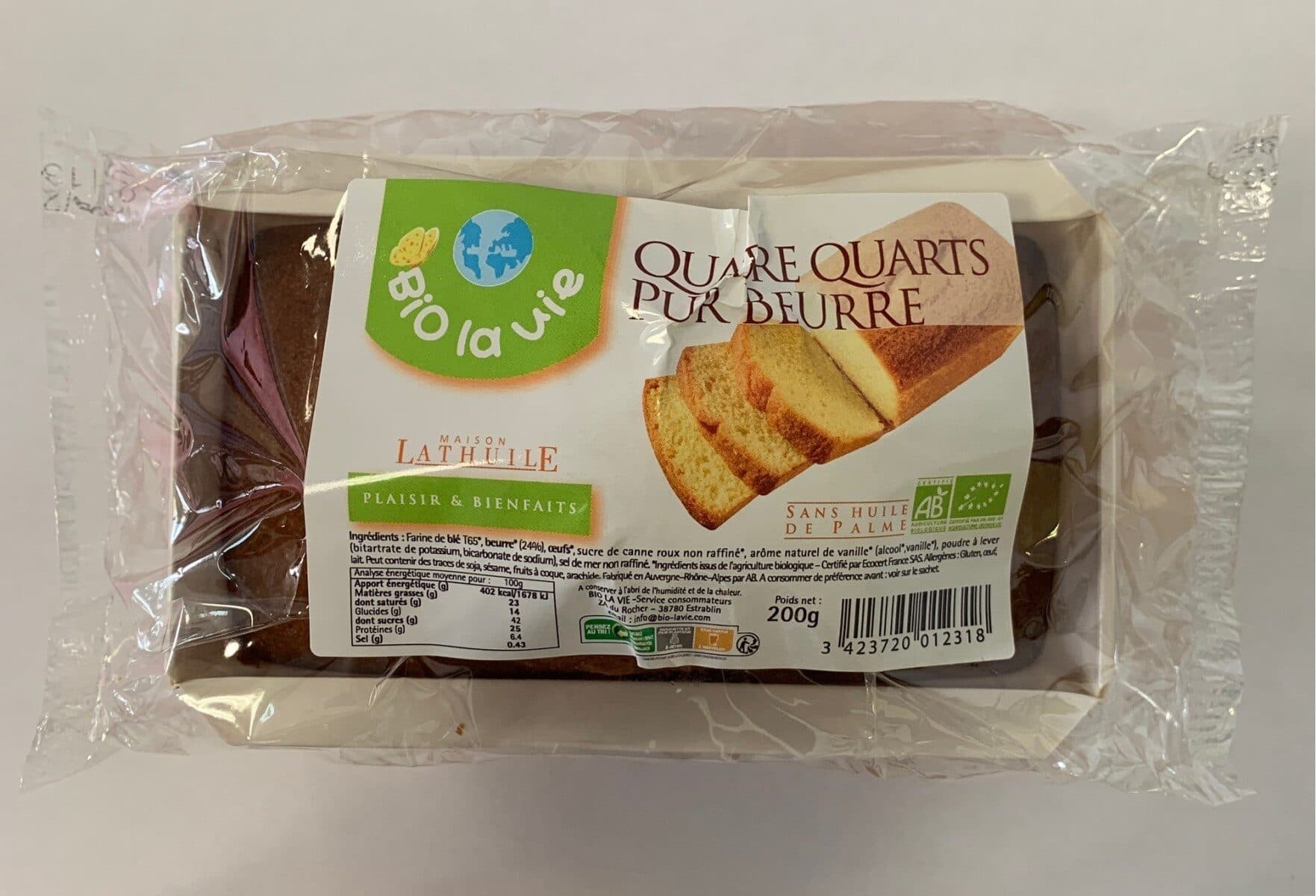 Bio La Vie Quatre quarts pur beurre packshot