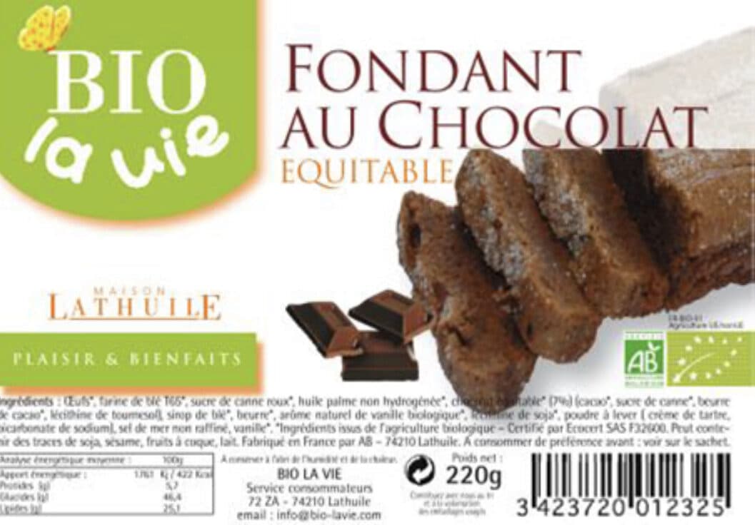 BIO LA VIE Fondant chocolat packshot