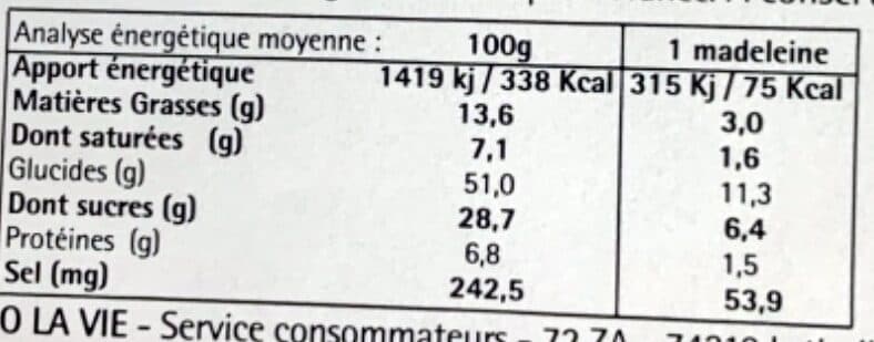 BIO LA VIE 9 madeleines marbrées au chocolat équitable packshot