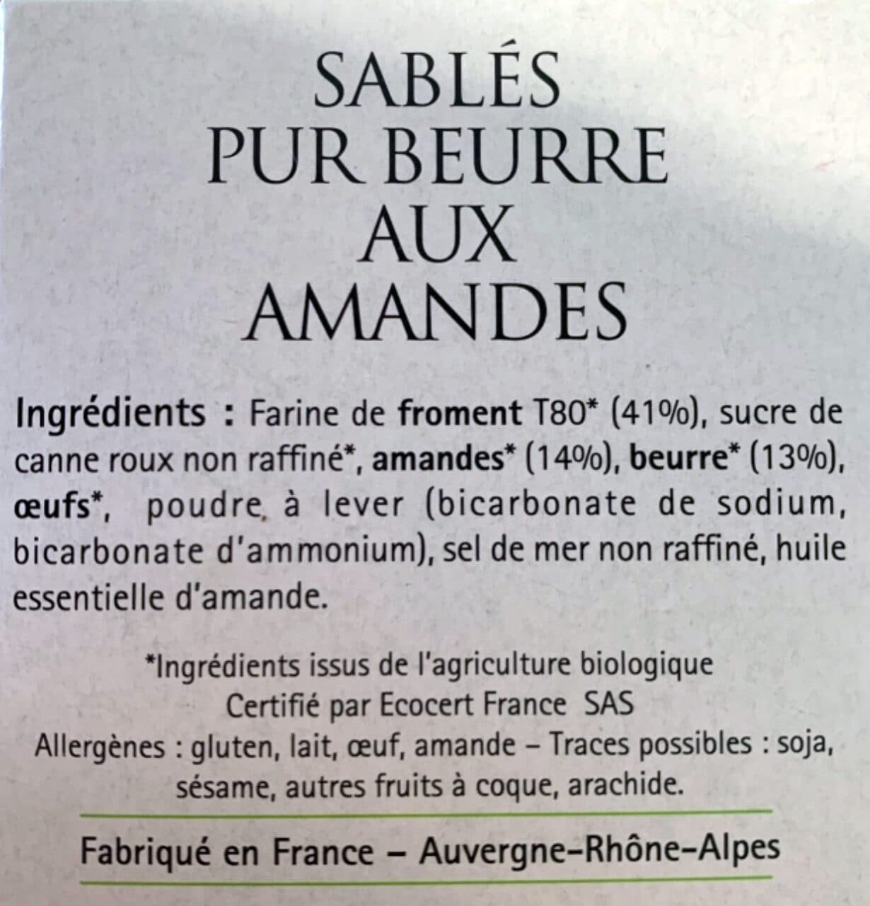 Bio la vie Sablés Pur Beurre aux amandes packshot