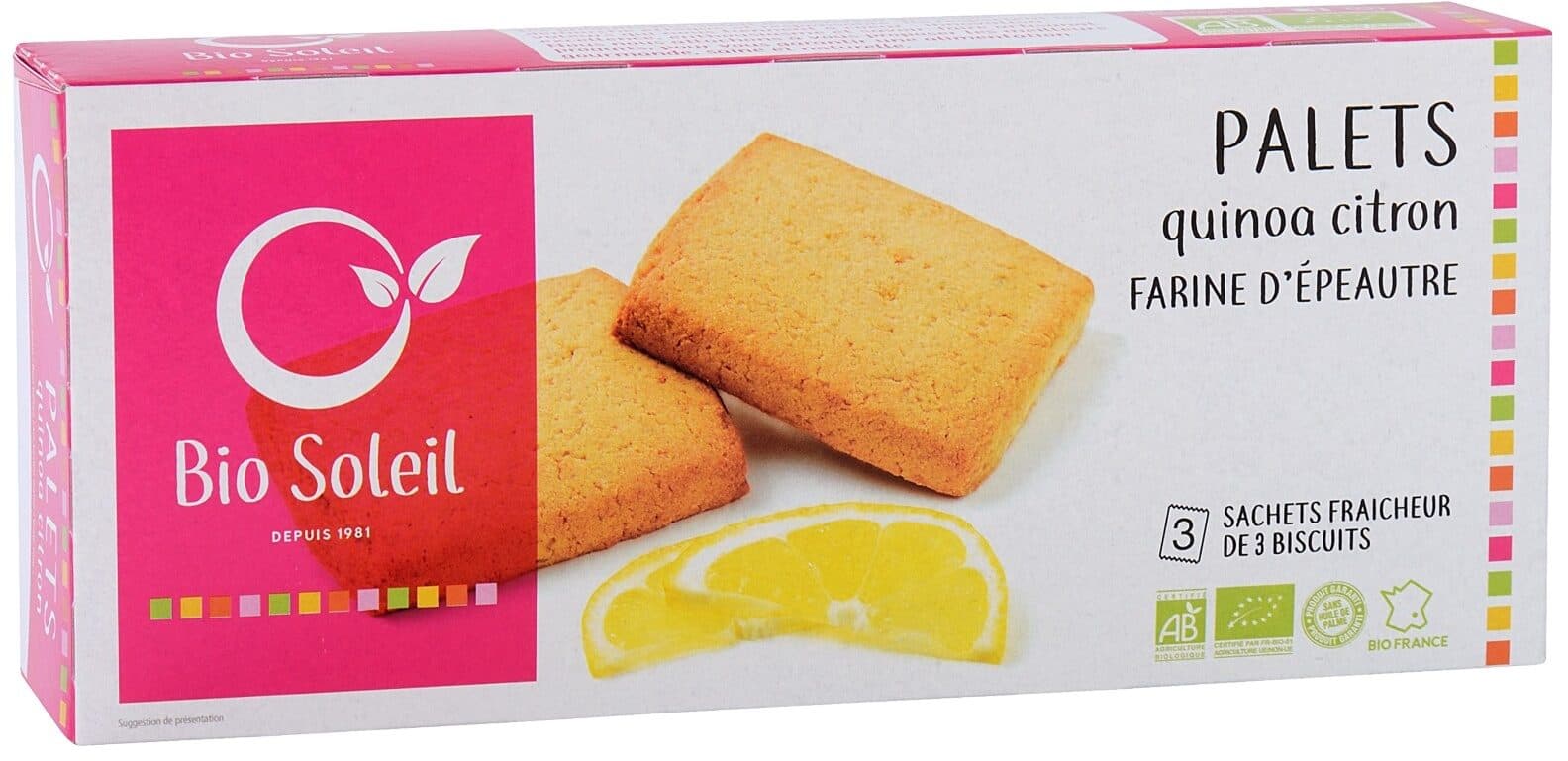 Bio soleil Palets D'epeautre Quinoa & Citron packshot