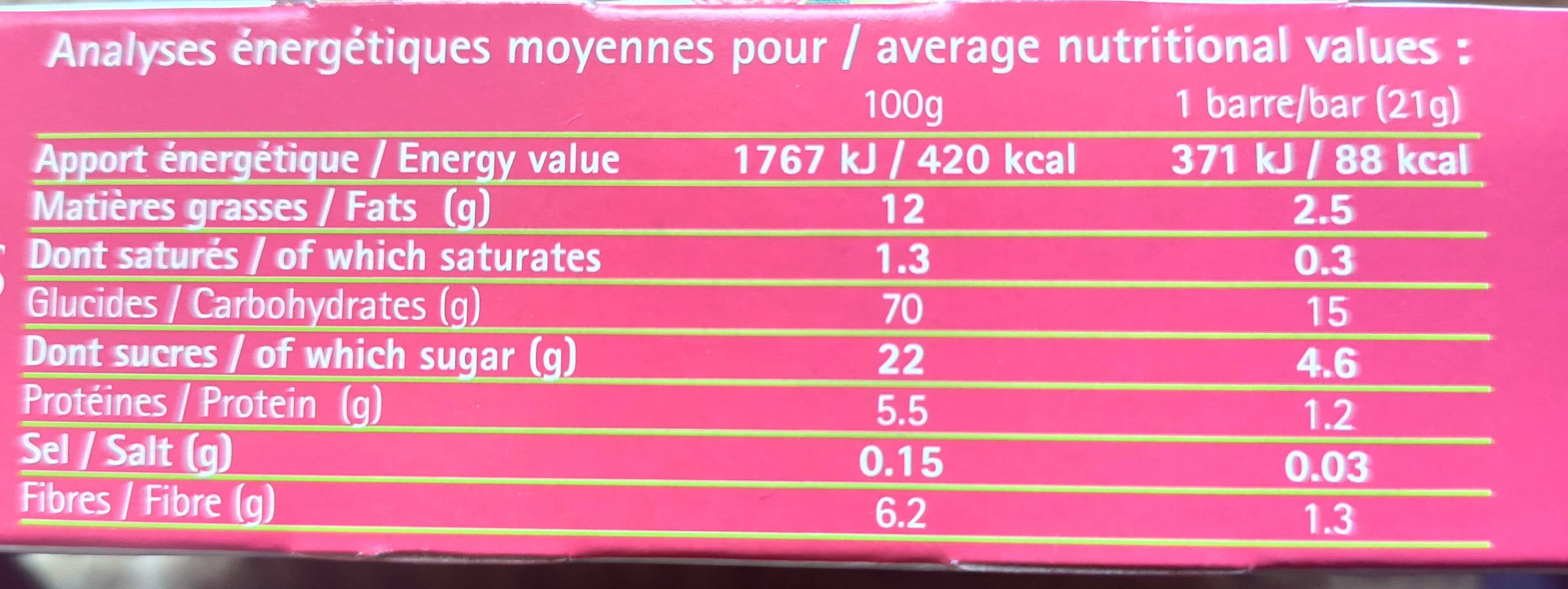 Bio la vie Barres Bio Fruits Rouges packshot