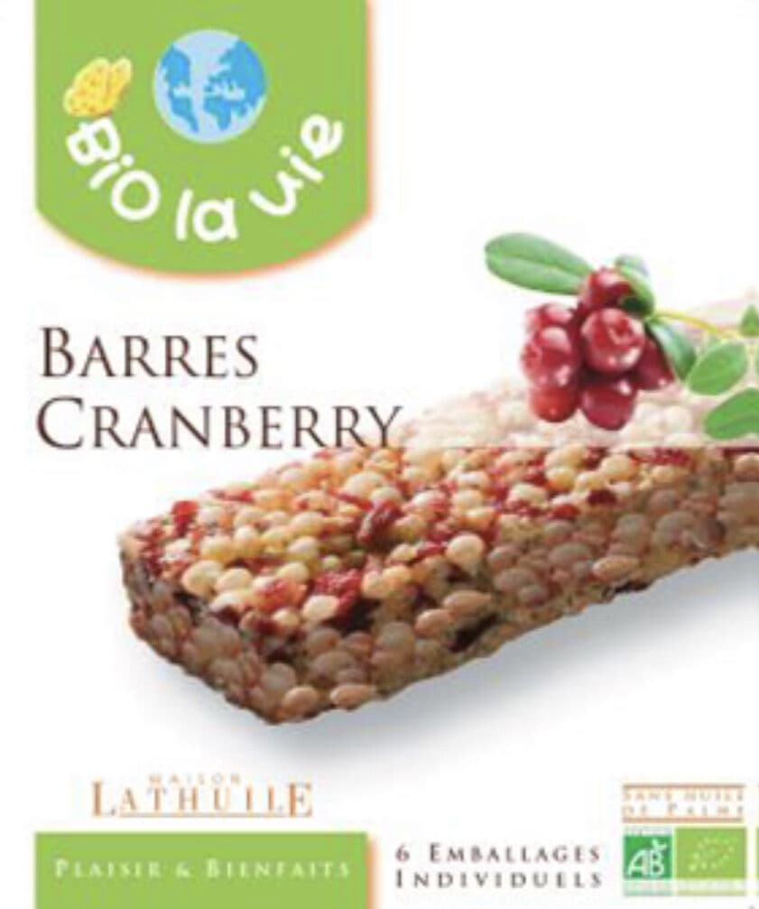 Bio La Vie Barres Cranberry packshot