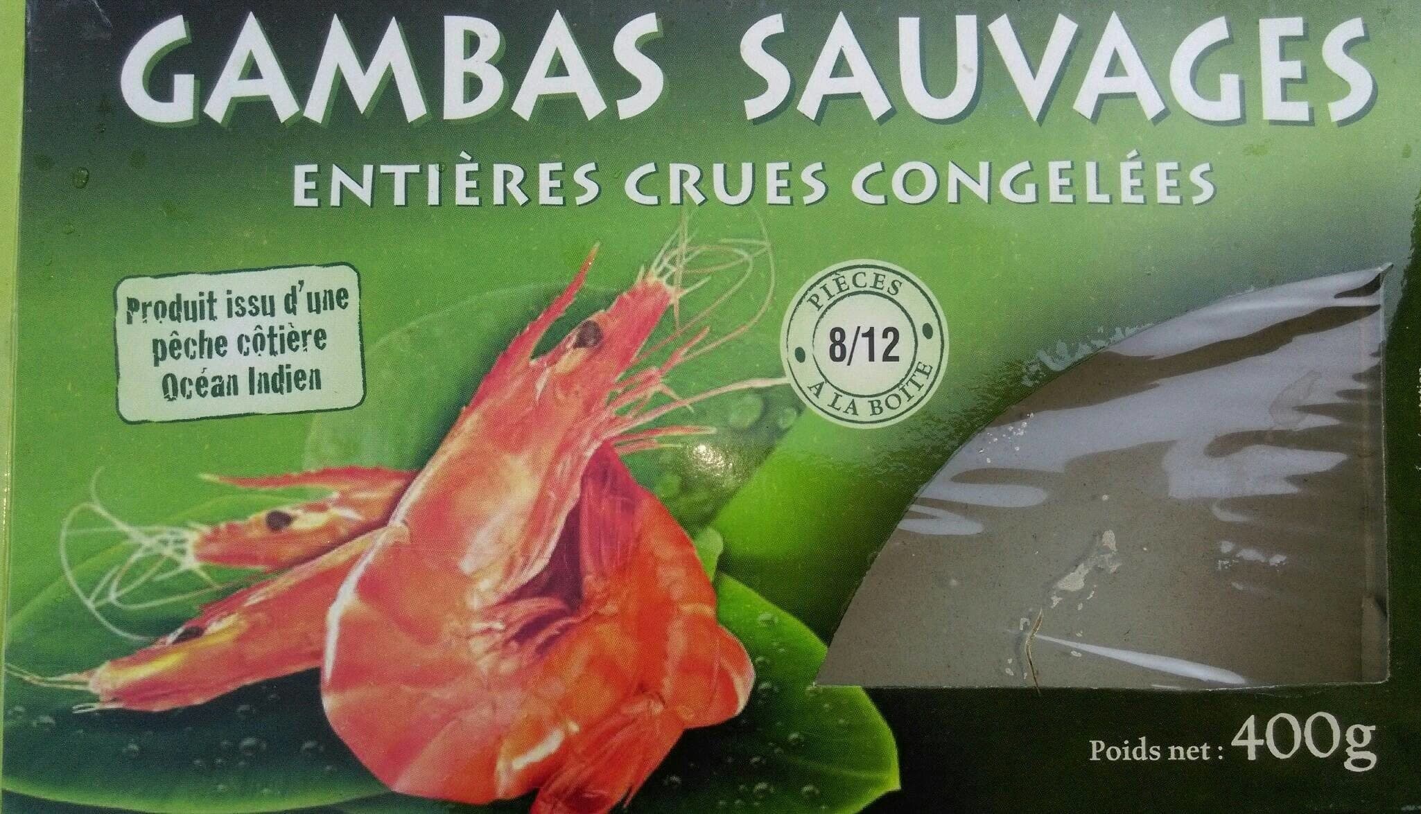 Open Food Facts Gambas sauvages entières crues congelées packshot