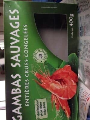 Open Food Facts Gambas sauvages enteres crues congelees packshot
