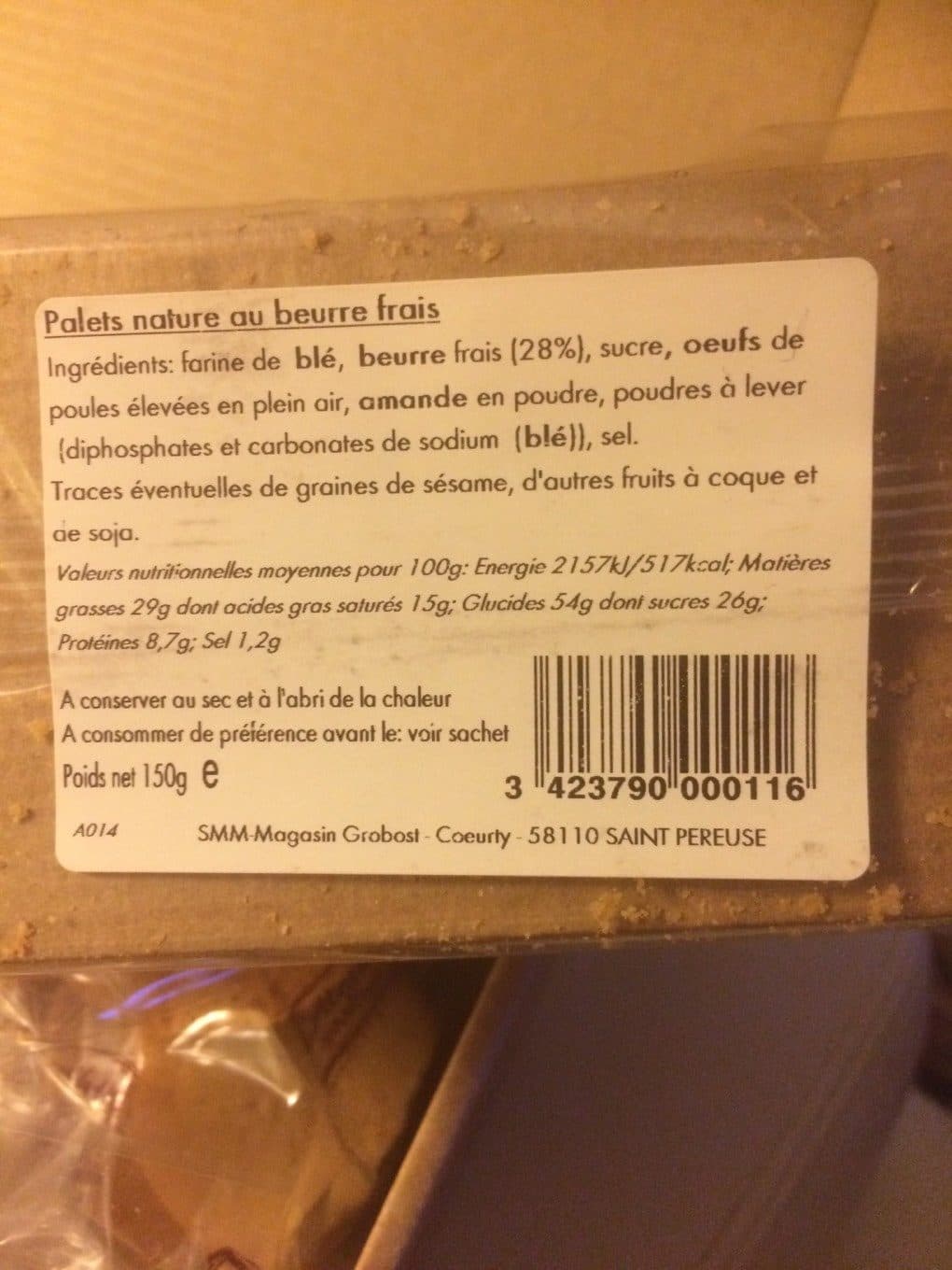 Biscuiterie Grobost Palet nature au beurre frais packshot