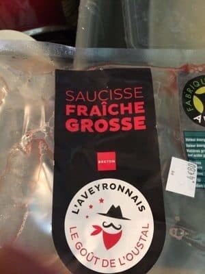 L'Aveyronnais Saucisse fraiche grosse packshot