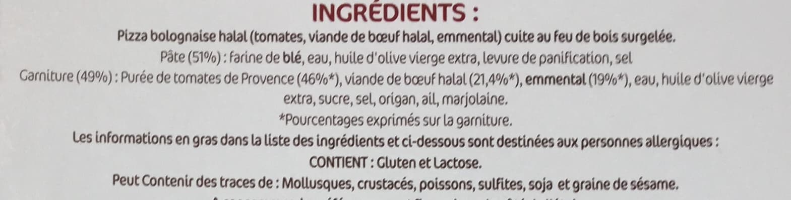 Manosque La Pizza Bolognaise halal packshot