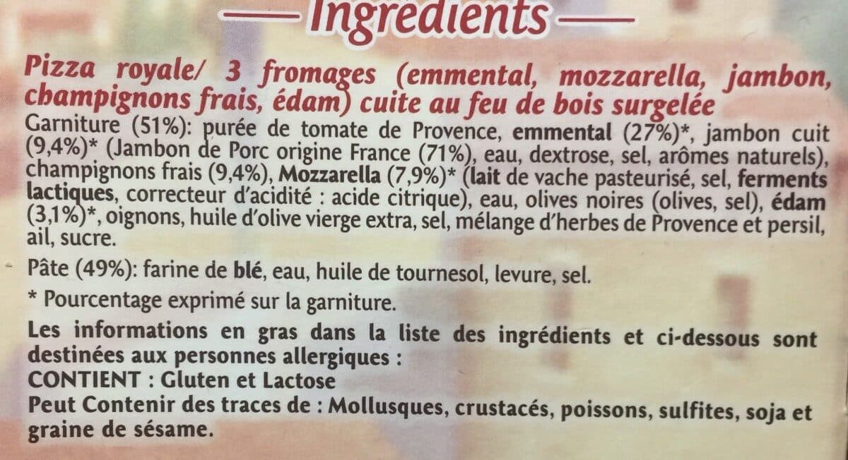 Manosque Pizza 3 fromages packshot