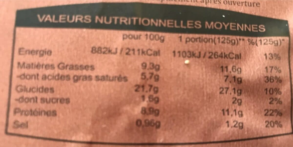 Open Food Facts Tarte au gratin de Maroilles packshot