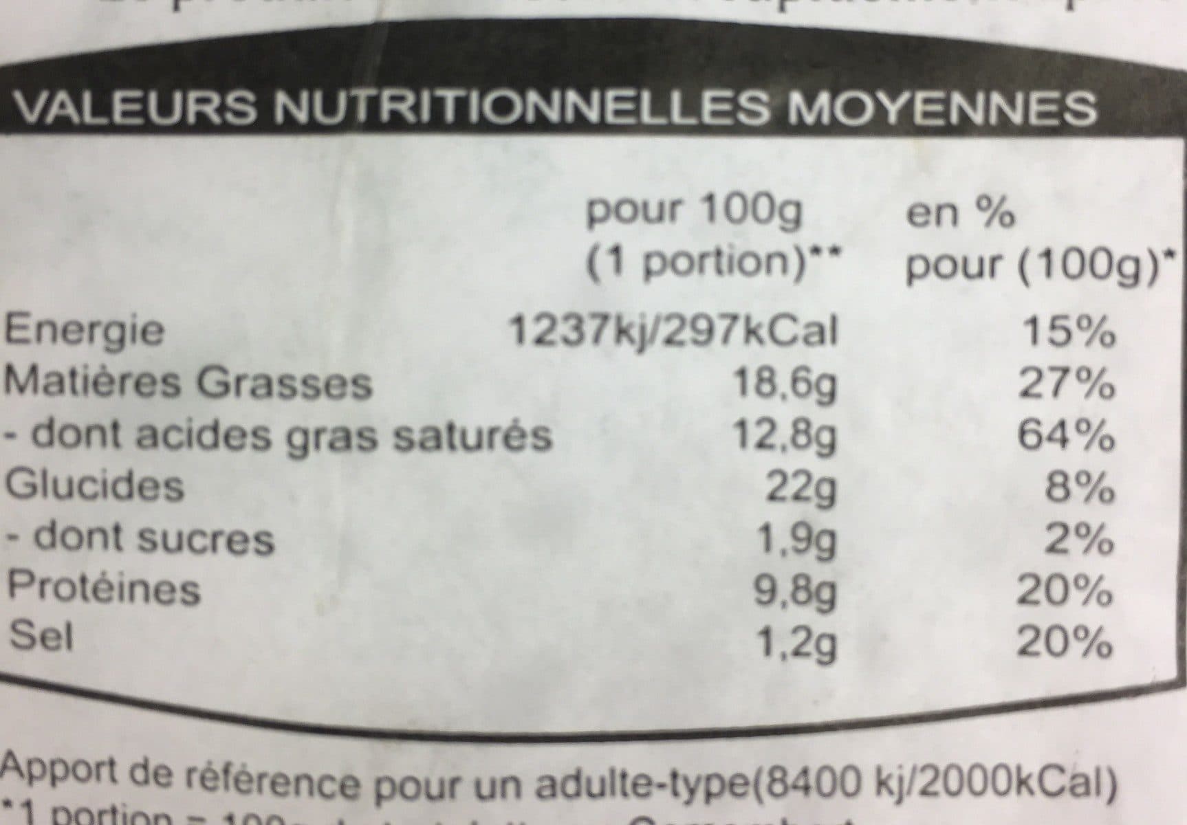 Open Food Facts Tartelette au camembert packshot