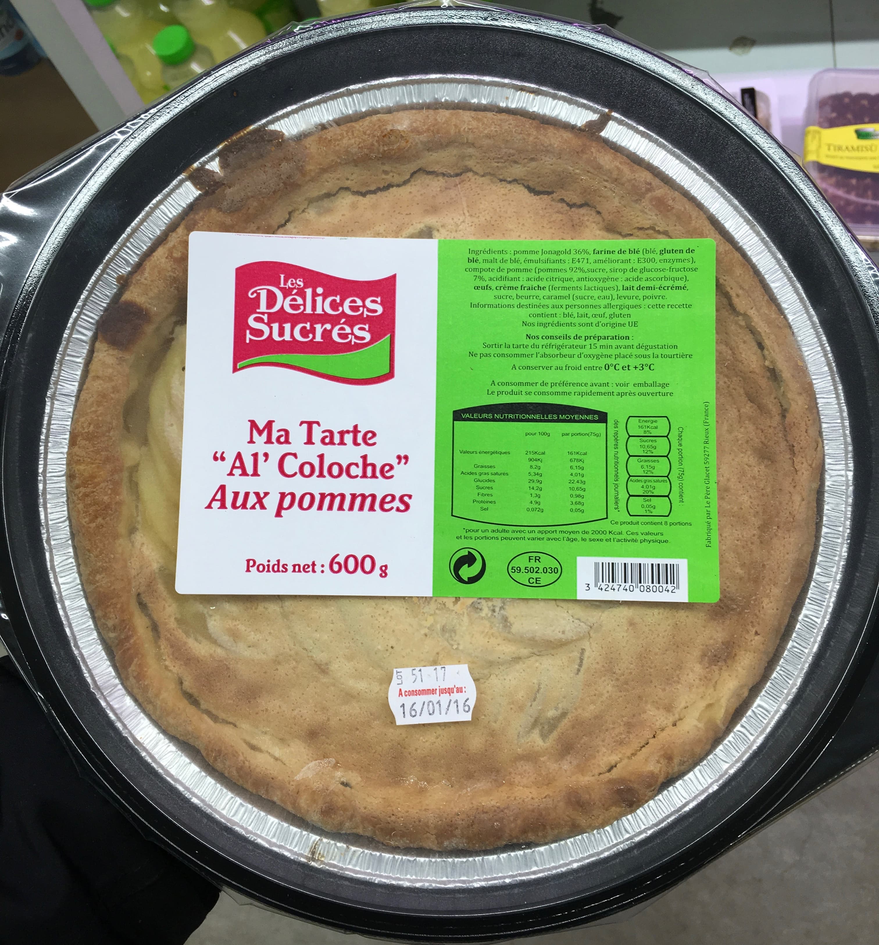 Les Délices Sucrés Ma Tarte Al' Coloche aux pommes packshot