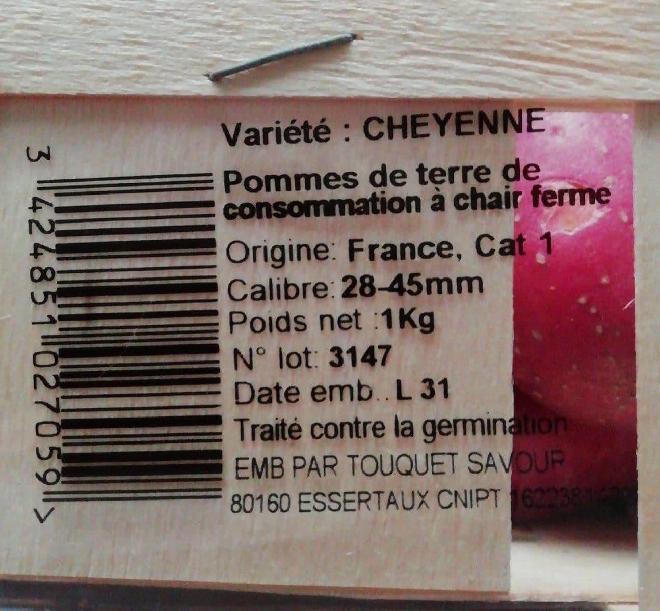 Touquet Savour Pomme de terre Cheyenne packshot